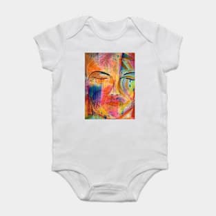 Closedeyes closeup face with closed eyes Baby Bodysuit